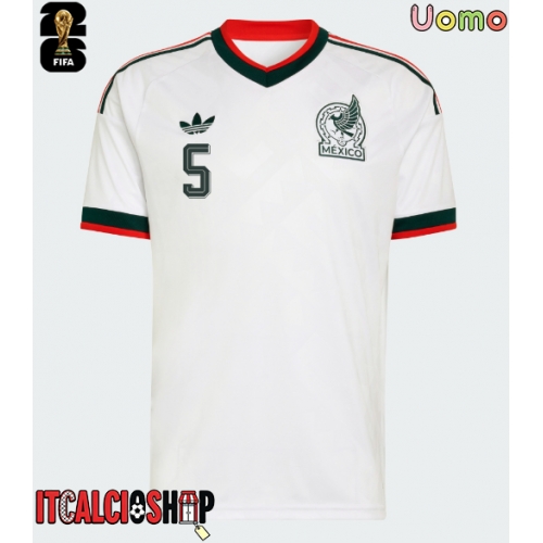 Messico Johan Vasquez #5 Seconda Maglia Mondiali 2026 Manica Corta